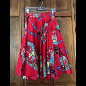 Trashy Diva Red Fans Circle Skirt